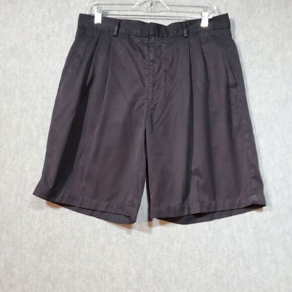 Greg Norman Shorts Mens 34 Black Casual Flat Front Regular Fit Outdoor Preppy - Picture 1 of 8